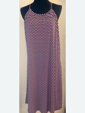 Michael Kora Tank Sleeveless Printed Midi Skirt in Pink and Navy